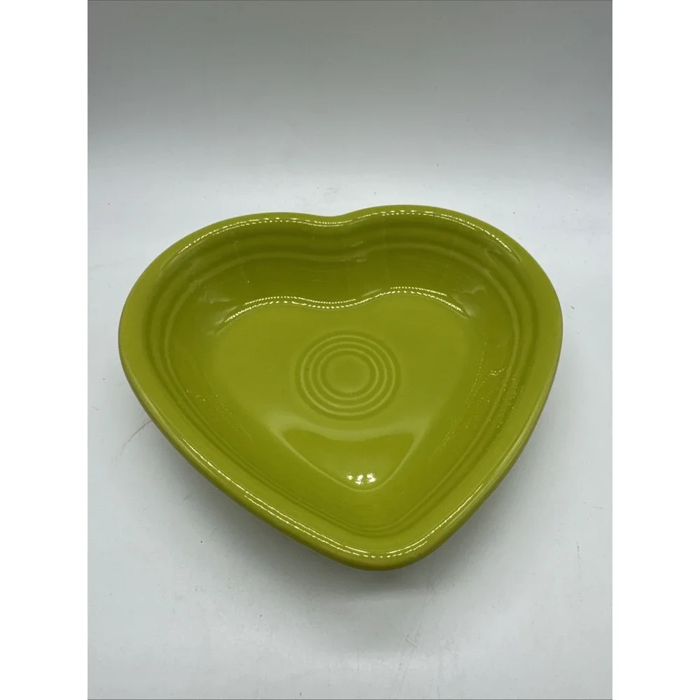 Fiesta Ware Small Heart Ball Dip Fruit Candy Dessert Lemongrass